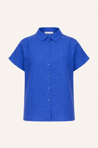 Blouses korte mouw blauw by-bar