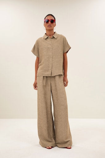 Blouses korte mouw goud by-bar