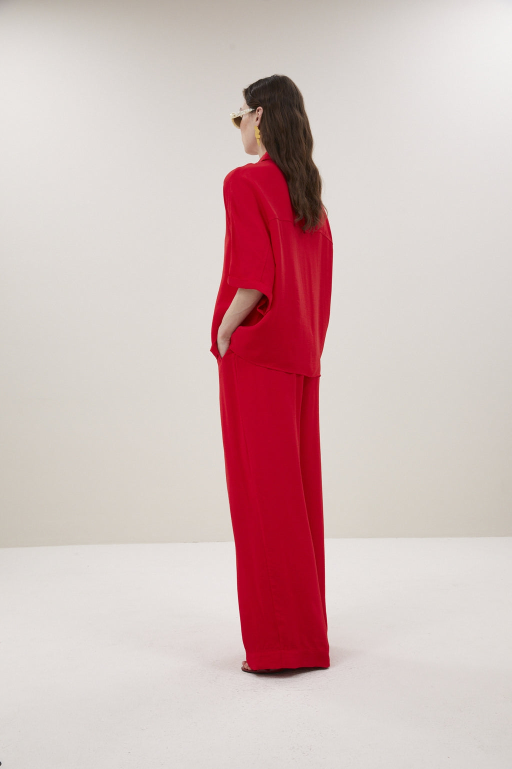 Blouses korte mouw rood by-bar