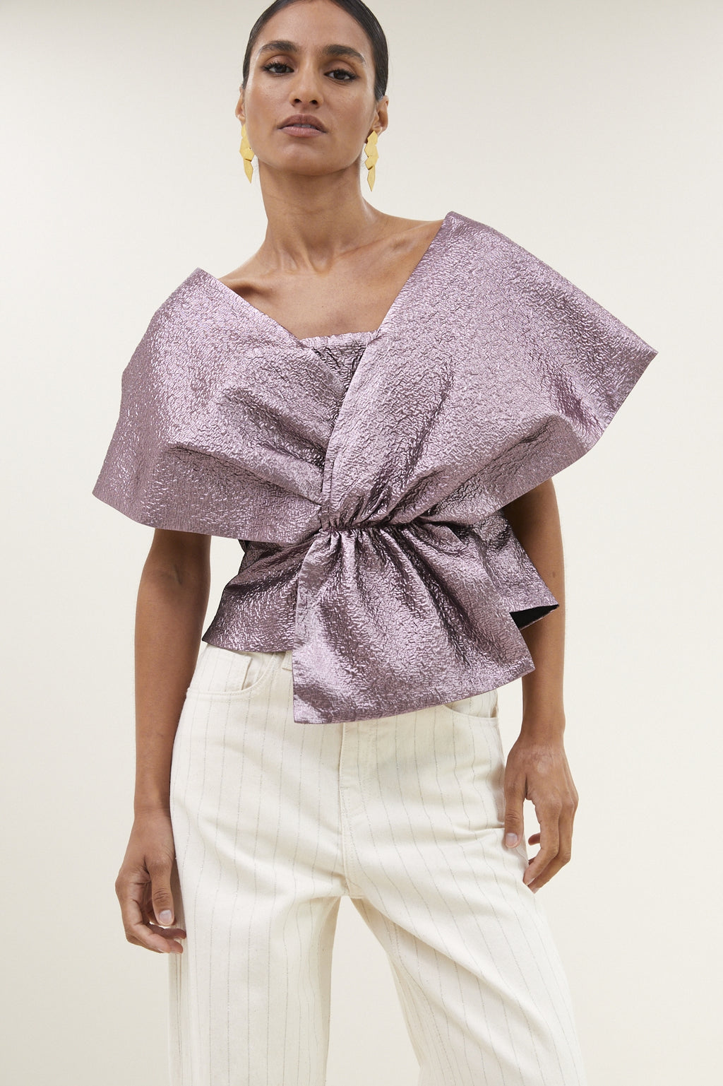 Blouses korte mouw paars by-bar