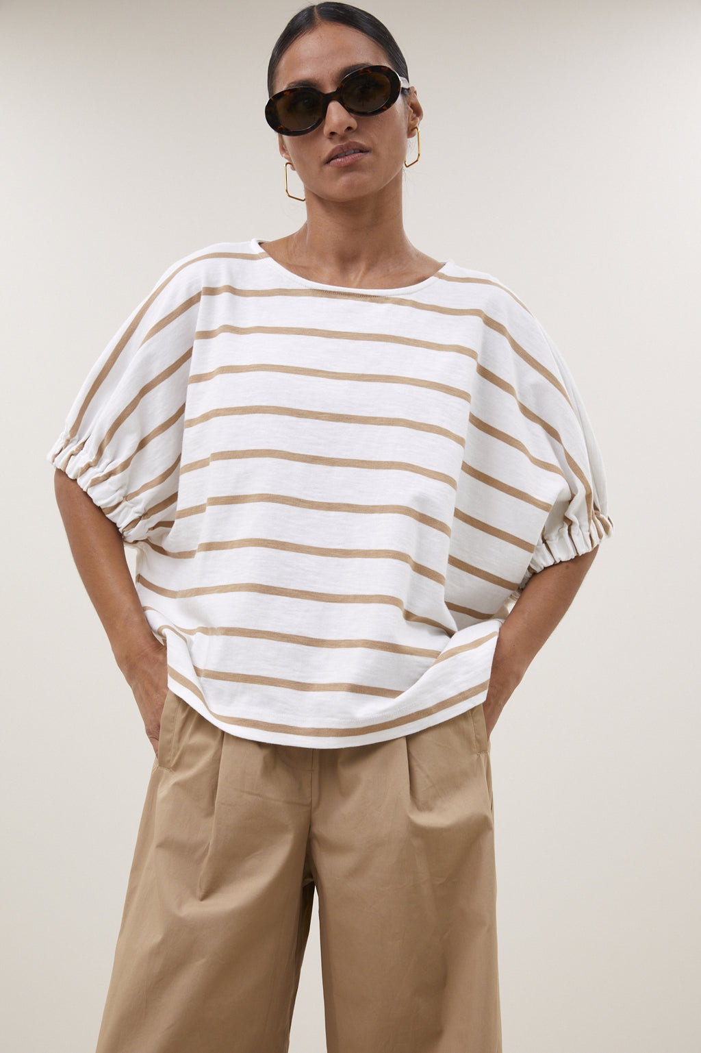 T-shirts korte mouw bruin by-bar
