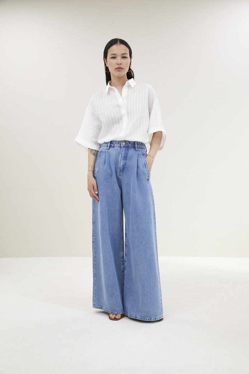 Blouses korte mouw wit by-bar