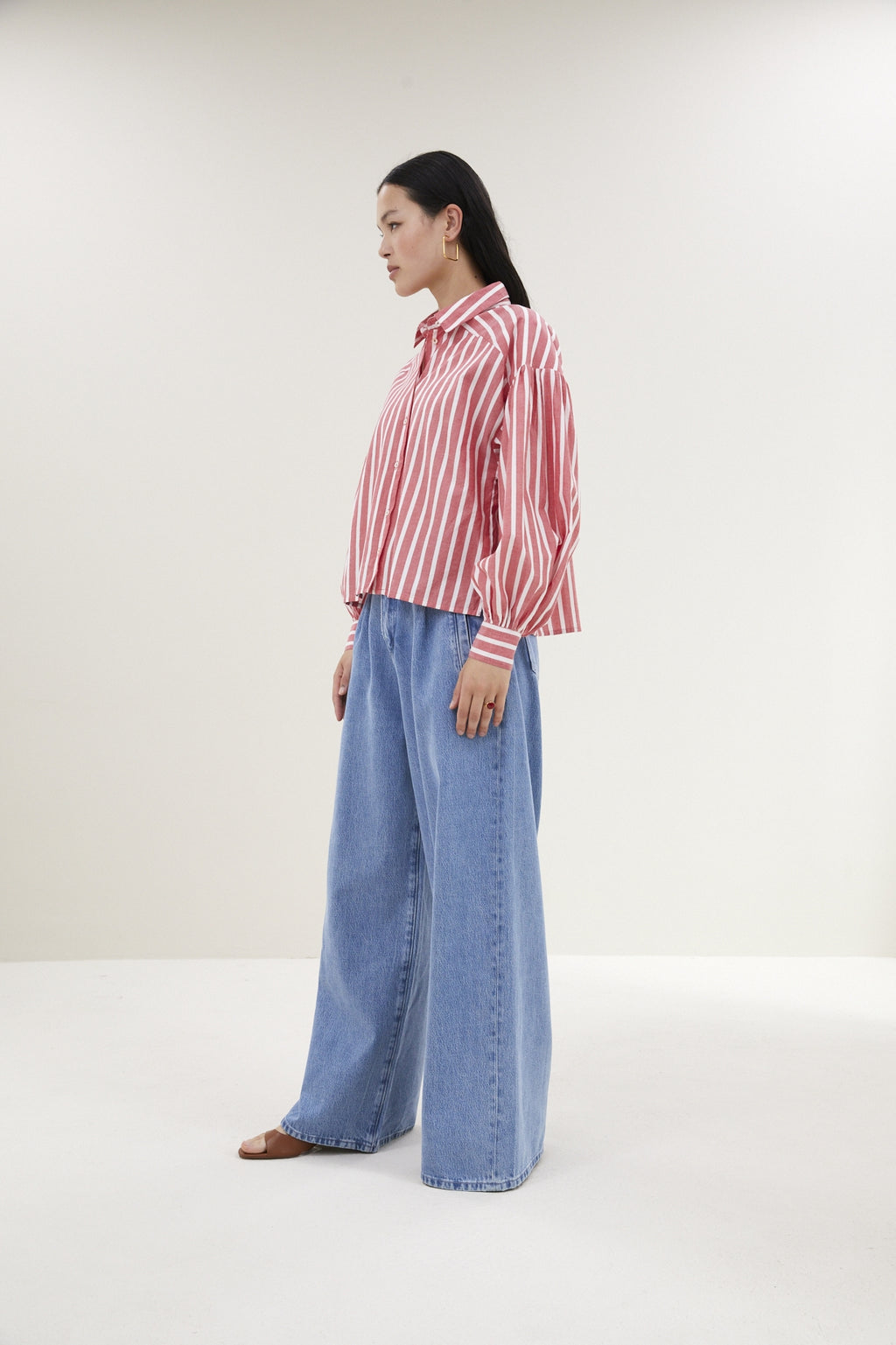 Blouses lange mouw rood by-bar