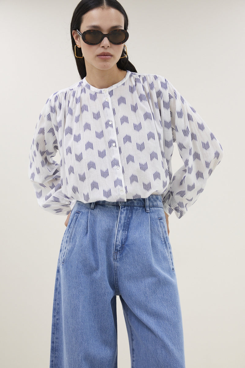 Blouses lange mouw wit by-bar