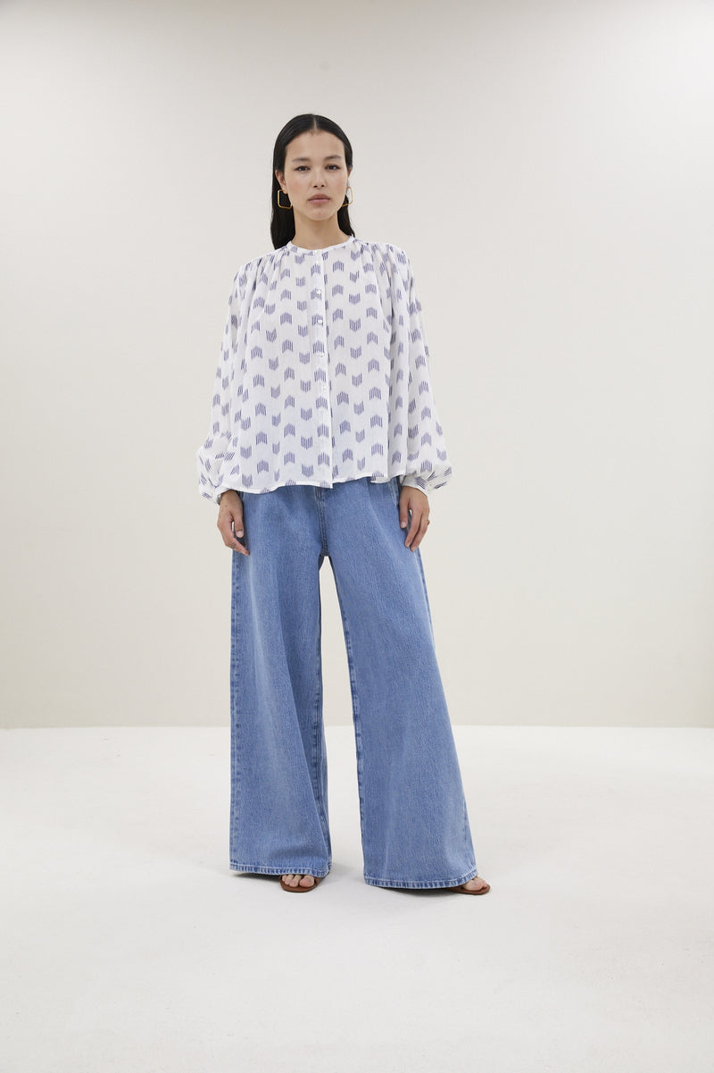 Blouses lange mouw wit by-bar