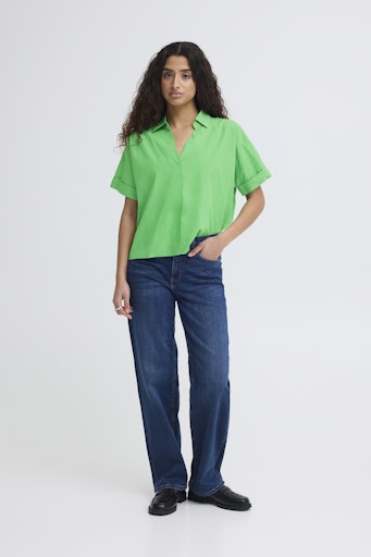 Blouses korte mouw groen ICHI