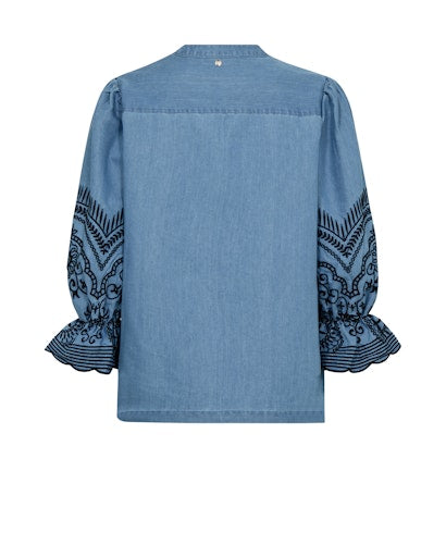 Blouses lange mouw blauw MOS MOSH