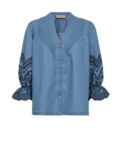 Blouses lange mouw blauw MOS MOSH