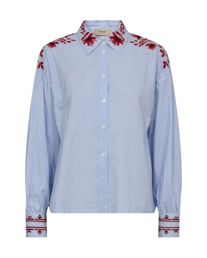 Blouses lange mouw blauw MOS MOSH