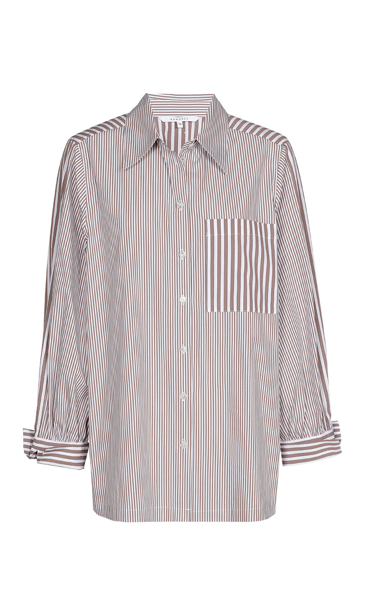 Blouses lange mouw bruin Xandres