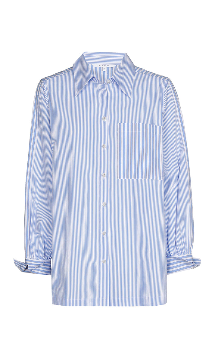 Blouses lange mouw blauw Xandres