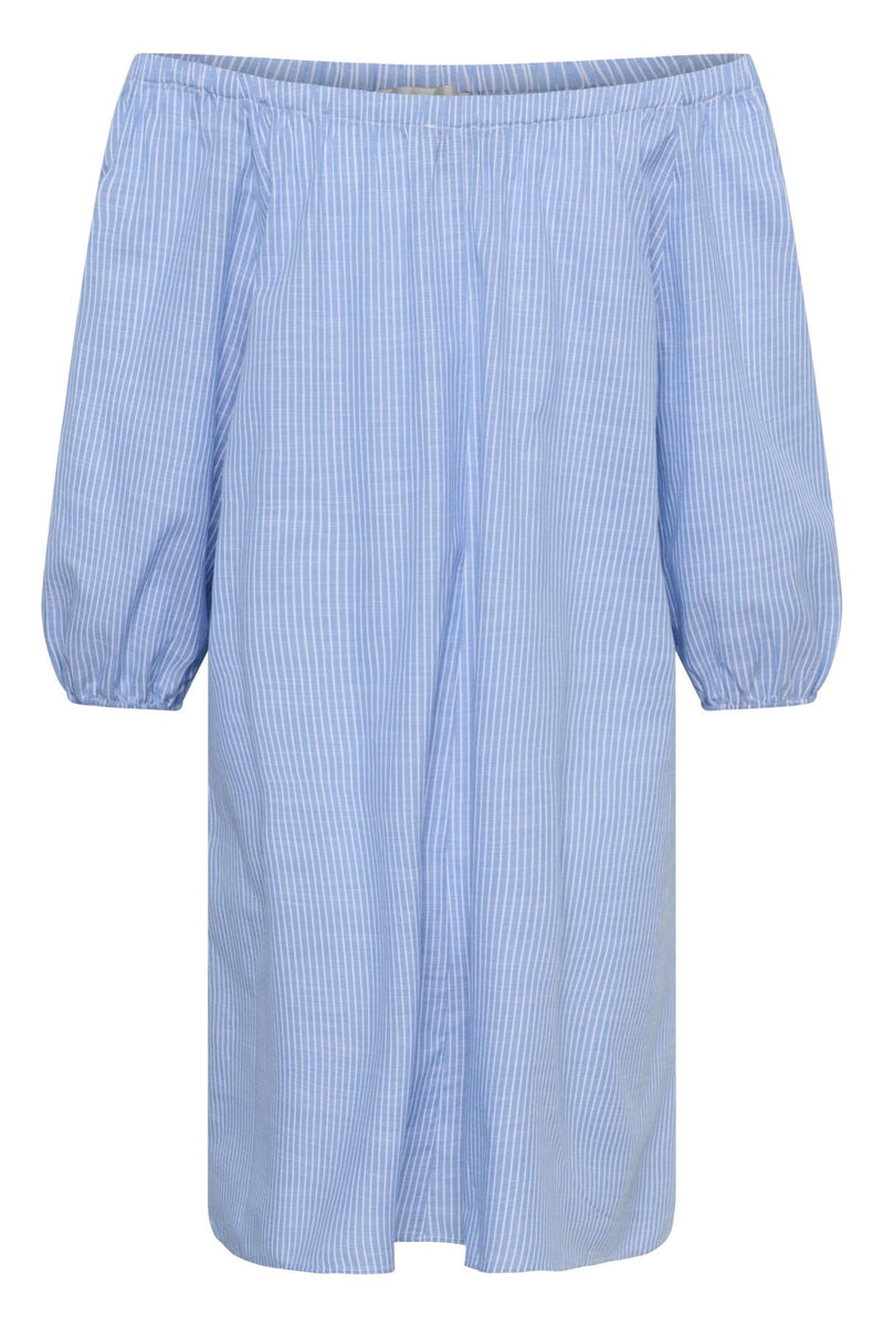 Jurken lange mouw blauw My Essential Wardrobe