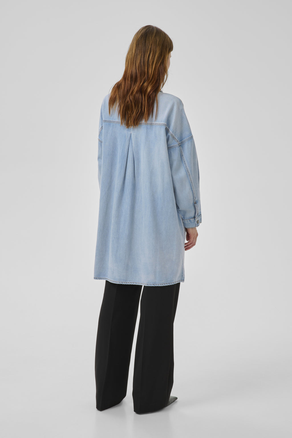 Jurken lange mouw blauw My Essential Wardrobe