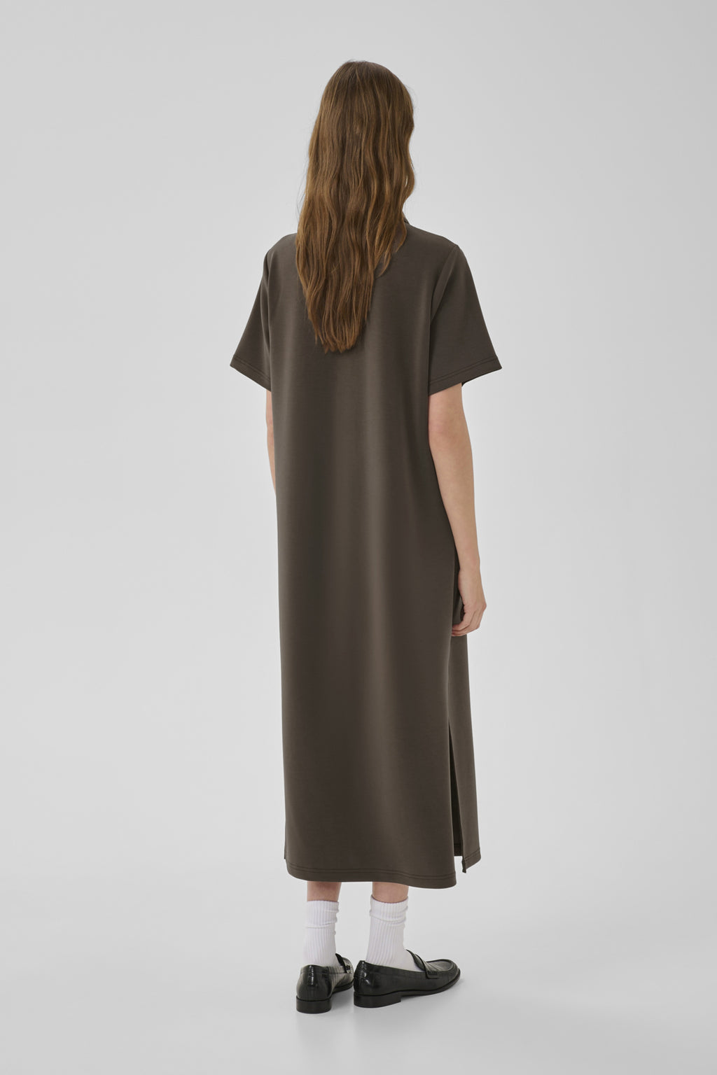 Jurken korte mouw bruin My Essential Wardrobe