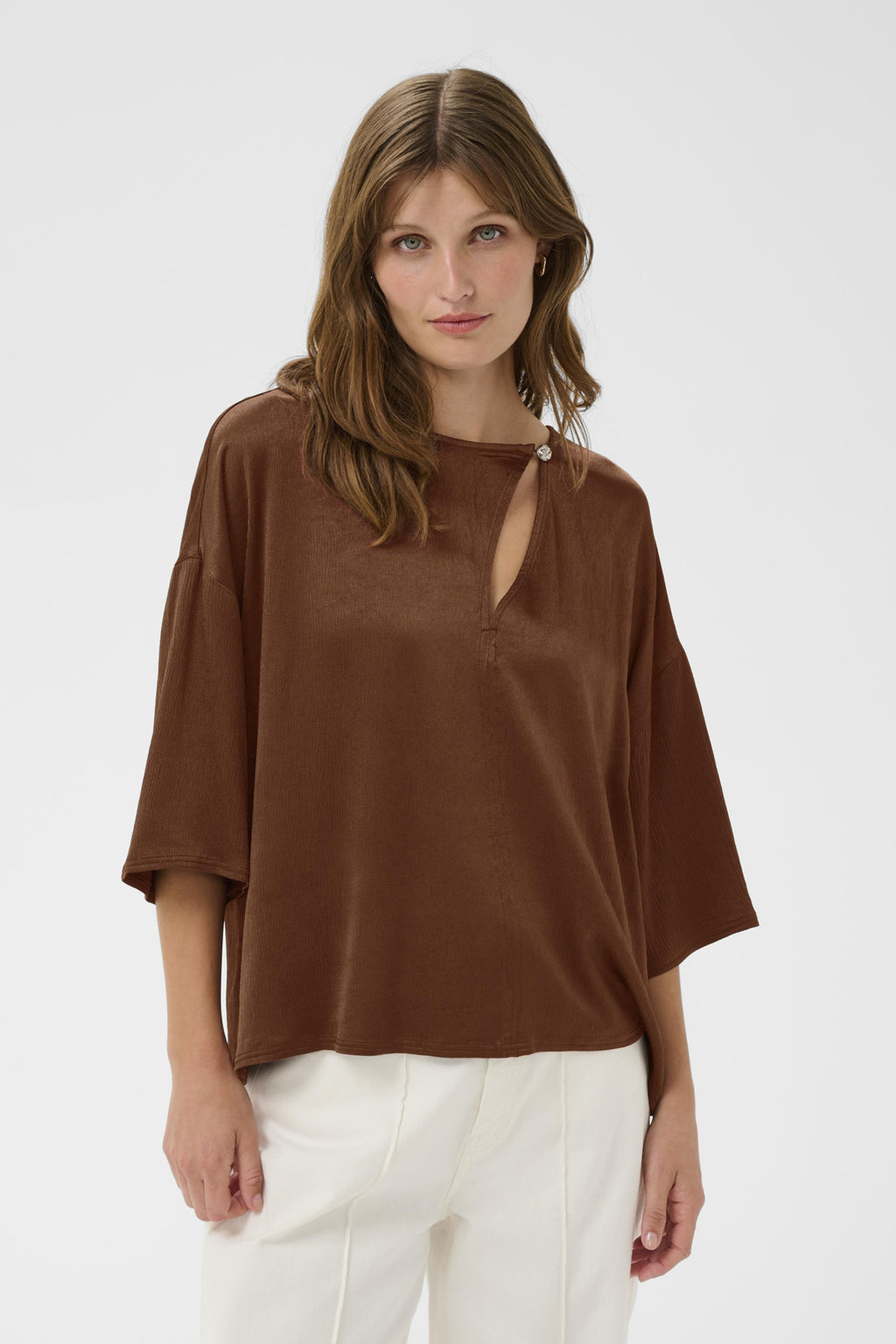 Blouses korte mouw bruin Soaked In Luxury