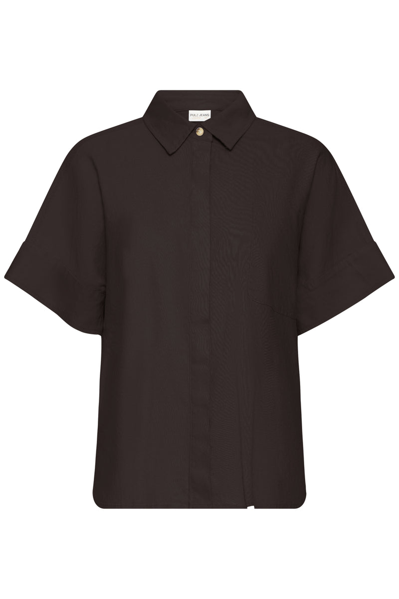 Blouses korte mouw bruin Pulz Jeans
