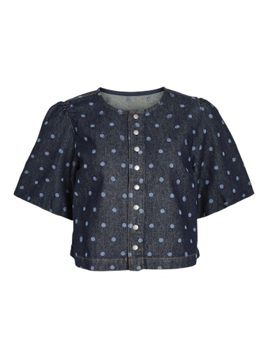 Blouses korte mouw blauw VILA
