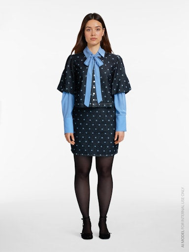 Blouses korte mouw blauw VILA