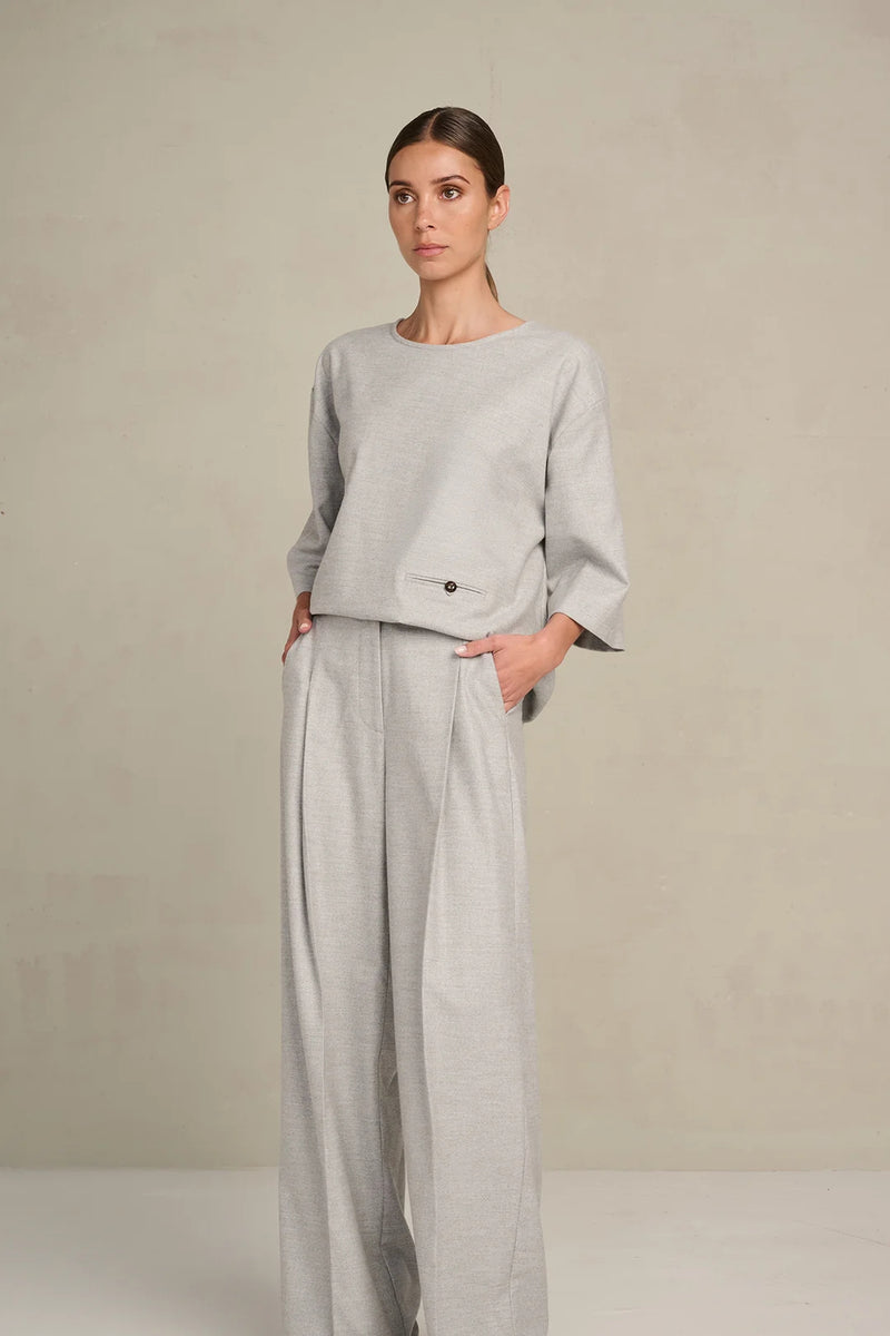 Blouses lange mouw grijs March23