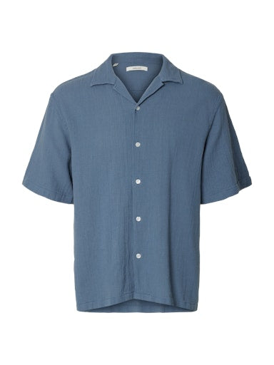 Hemden korte mouw blauw Selected HOMME