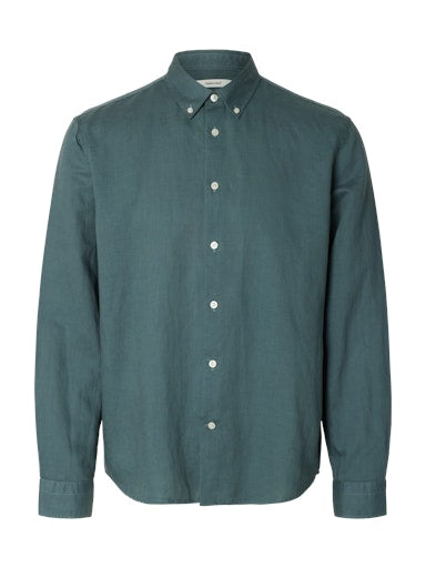Hemden lange mouw groen Selected HOMME