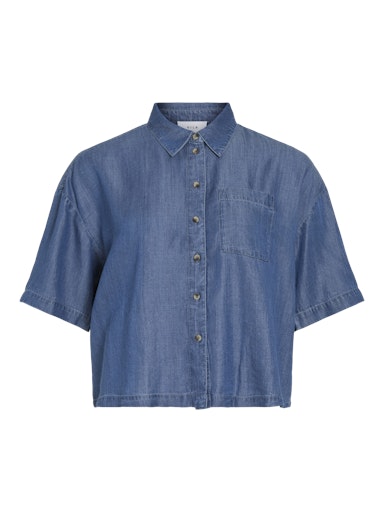 Blouses korte mouw blauw VILA