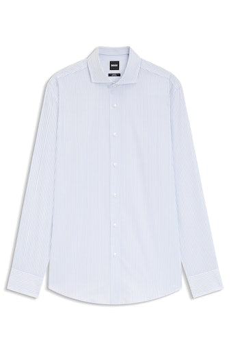 Hemden lange mouw blauw Boss Men Black