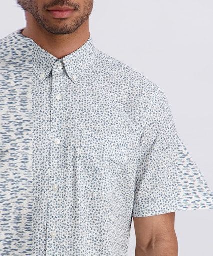 Hemden korte mouw blauw Pierre Cardin
