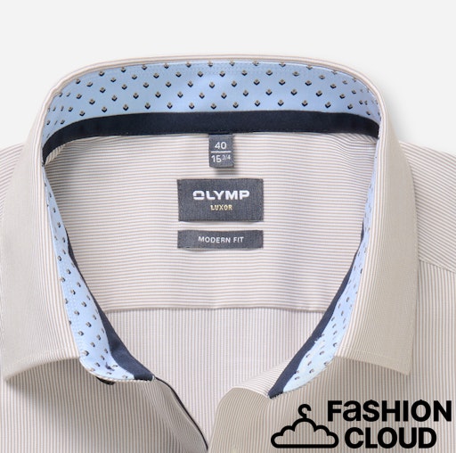 Hemden lange mouw bruin OLYMP