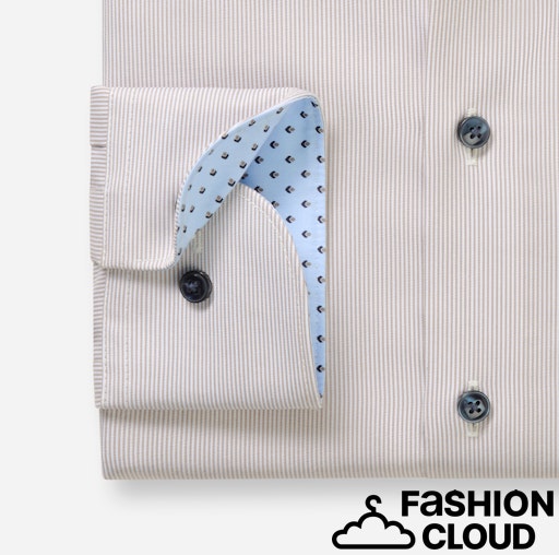 Hemden lange mouw bruin OLYMP