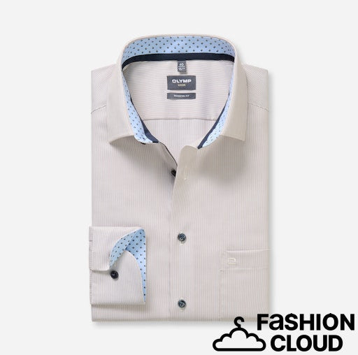 Hemden lange mouw bruin OLYMP