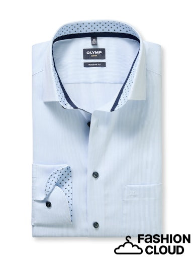 Hemden lange mouw blauw OLYMP