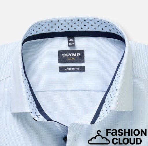Hemden lange mouw blauw OLYMP