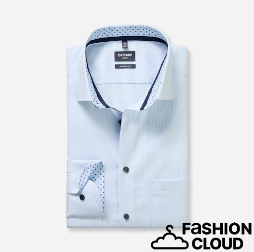 Hemden lange mouw blauw OLYMP