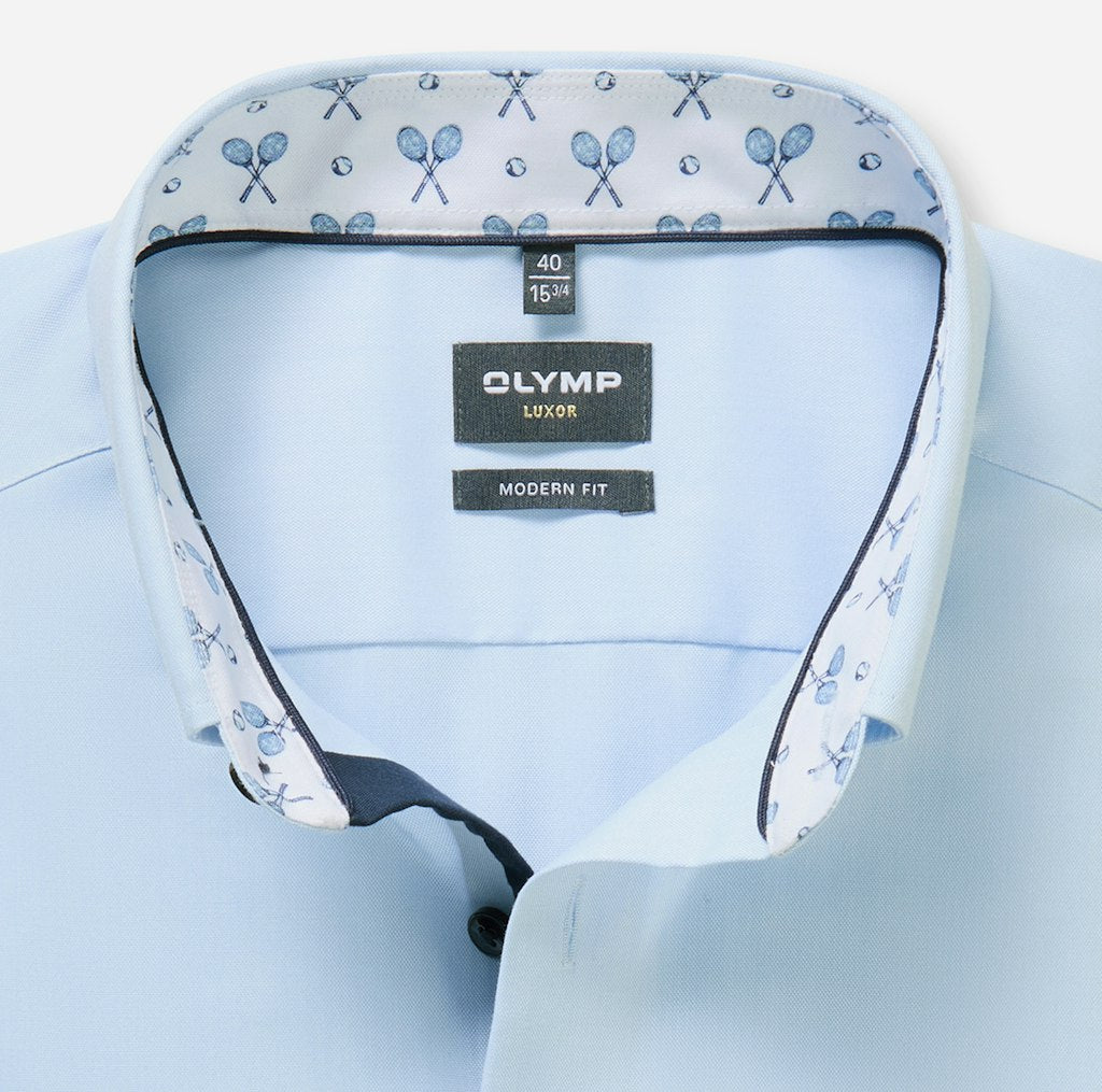 Hemden lange mouw blauw OLYMP
