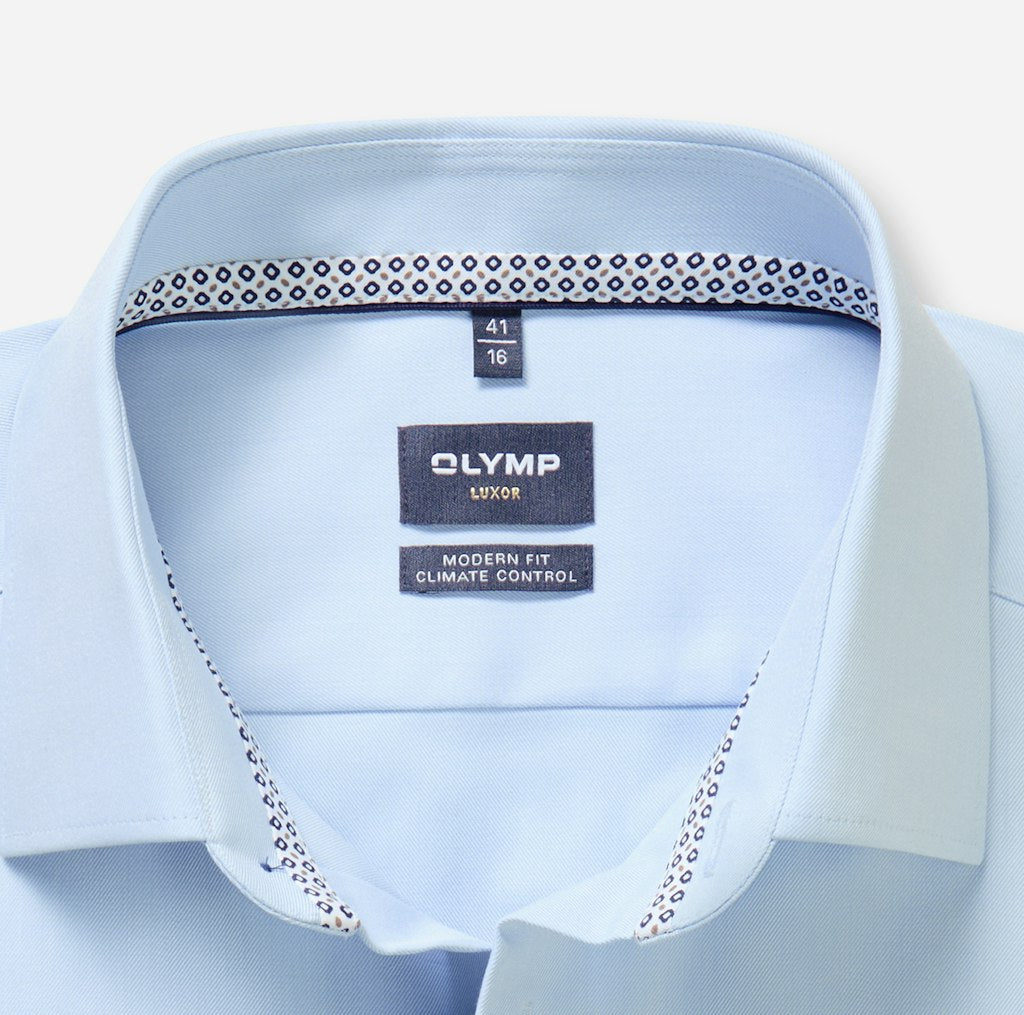 Hemden lange mouw blauw OLYMP