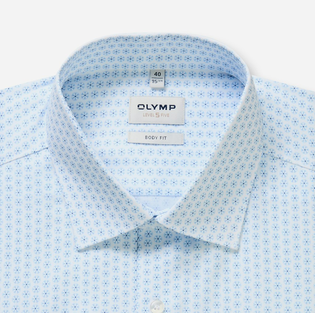 Hemden lange mouw blauw OLYMP