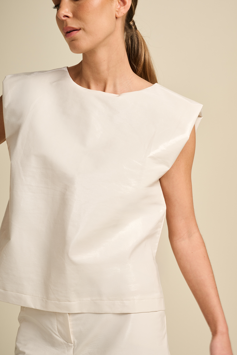 Blouses korte mouw beige March23