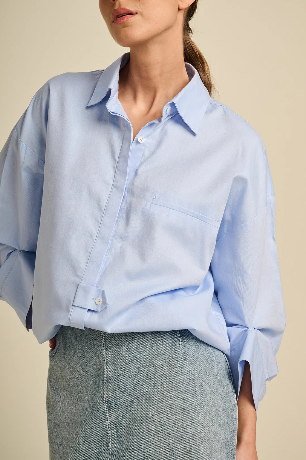 Blouses lange mouw blauw March23