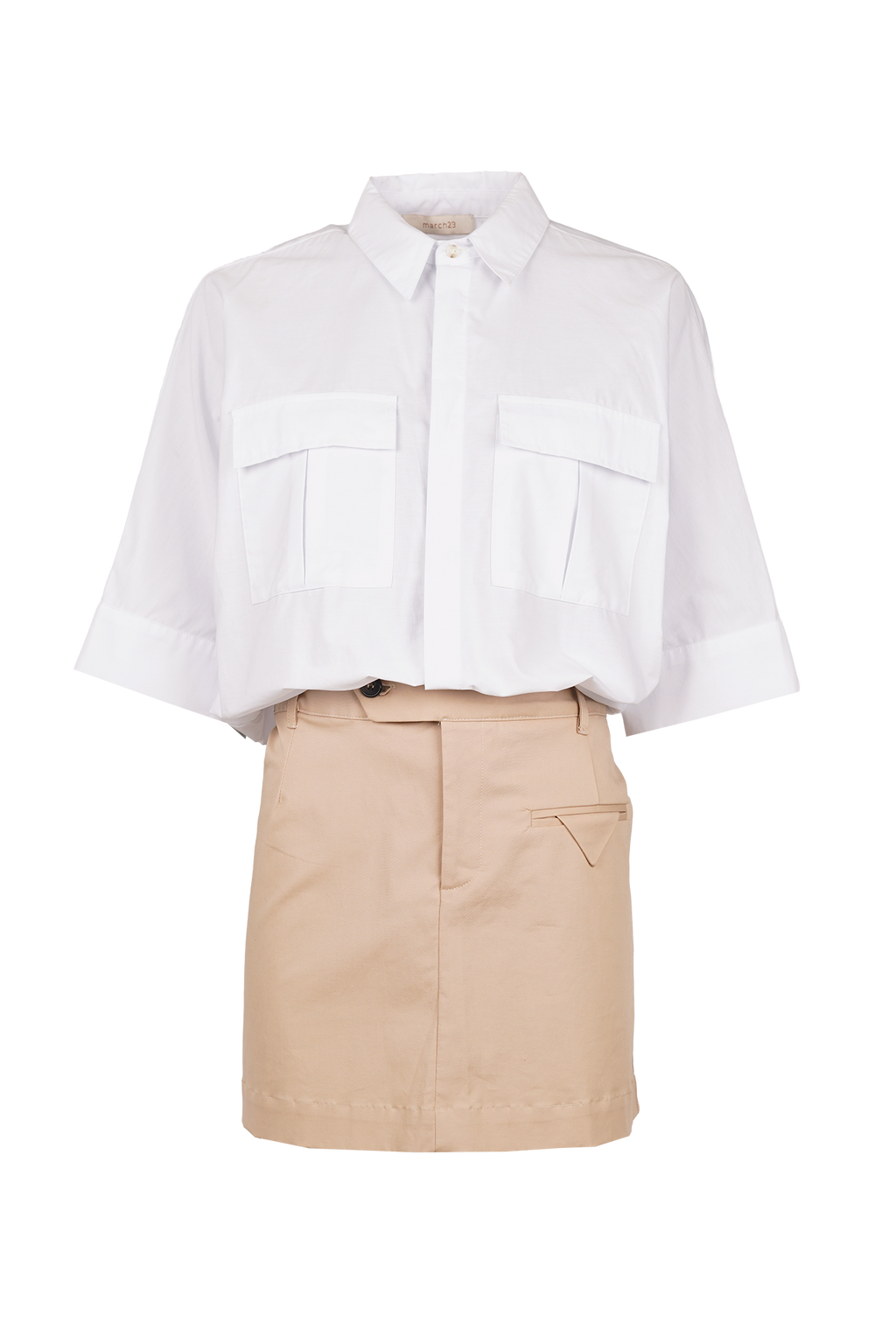 Jurken korte mouw beige March23