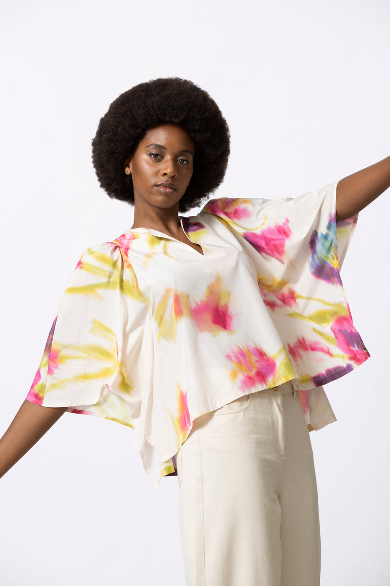 Blouses korte mouw beige Gigue