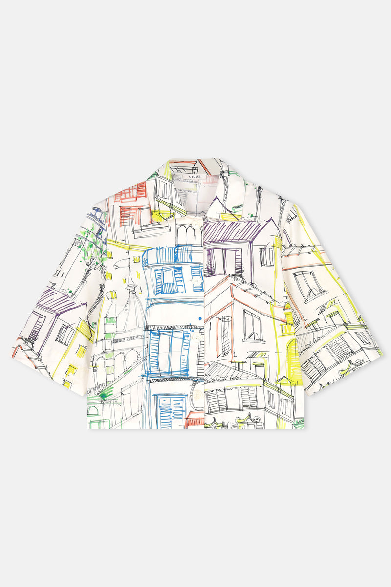 Blouses korte mouw beige Gigue