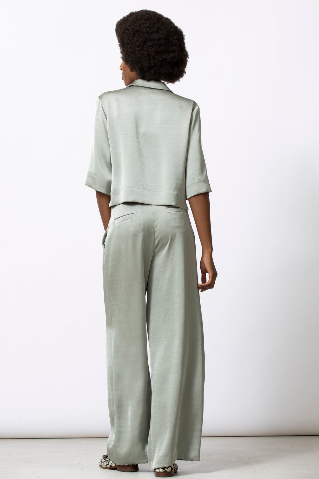 Blouses korte mouw groen Gigue