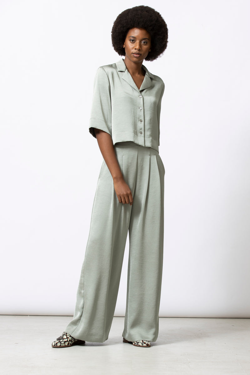 Blouses korte mouw groen Gigue