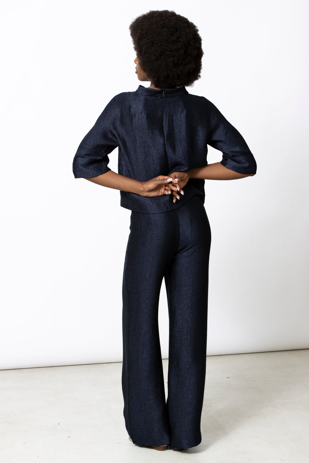 Blouses korte mouw navy Gigue