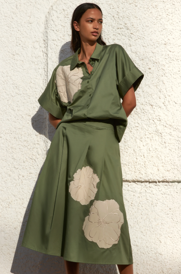 Blouses lange mouw groen Atmos