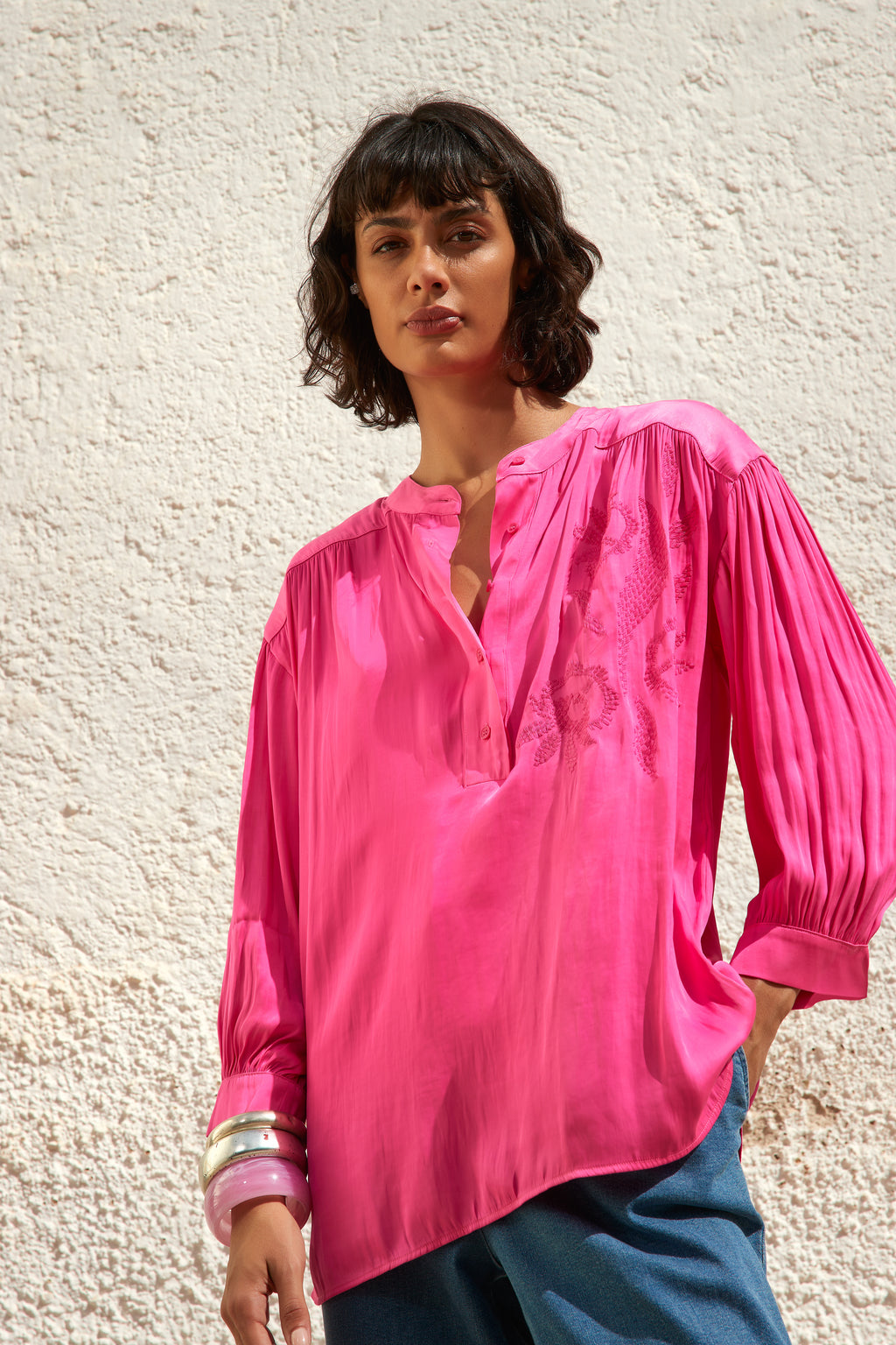 Blouses lange mouw roze Atmos