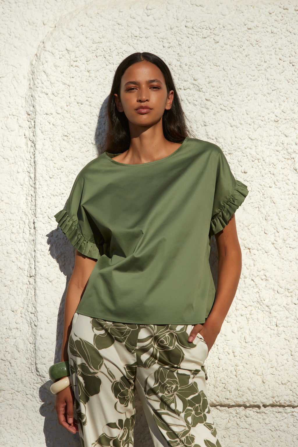 Blouses korte mouw groen Atmos