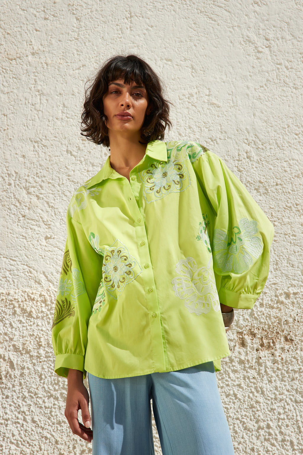 Blouses lange mouw groen Atmos
