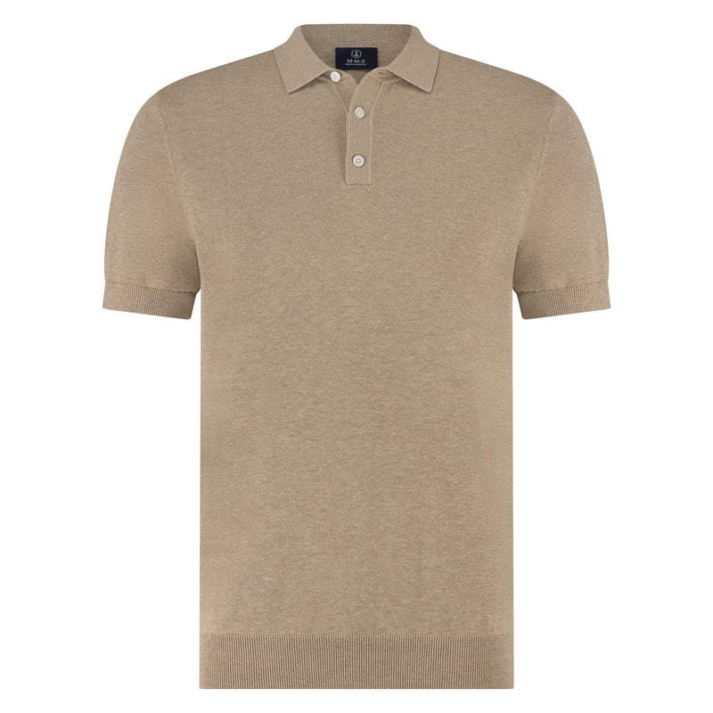 Polo's korte mouw beige Marco Manzini